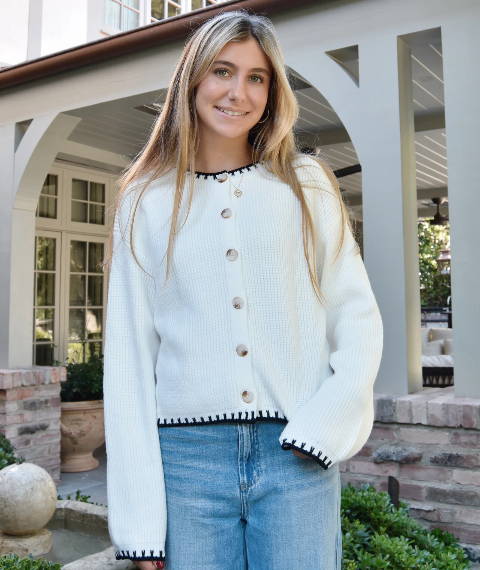 8apart Women Reed Stitch Collar Cardigan