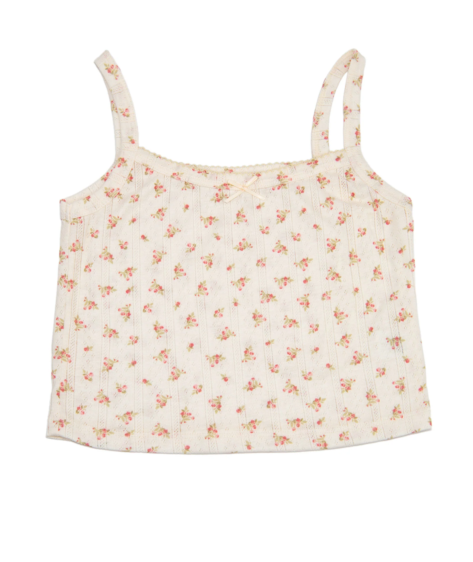 8apart Women Tommie Red Floral Ribbon Bow Cami