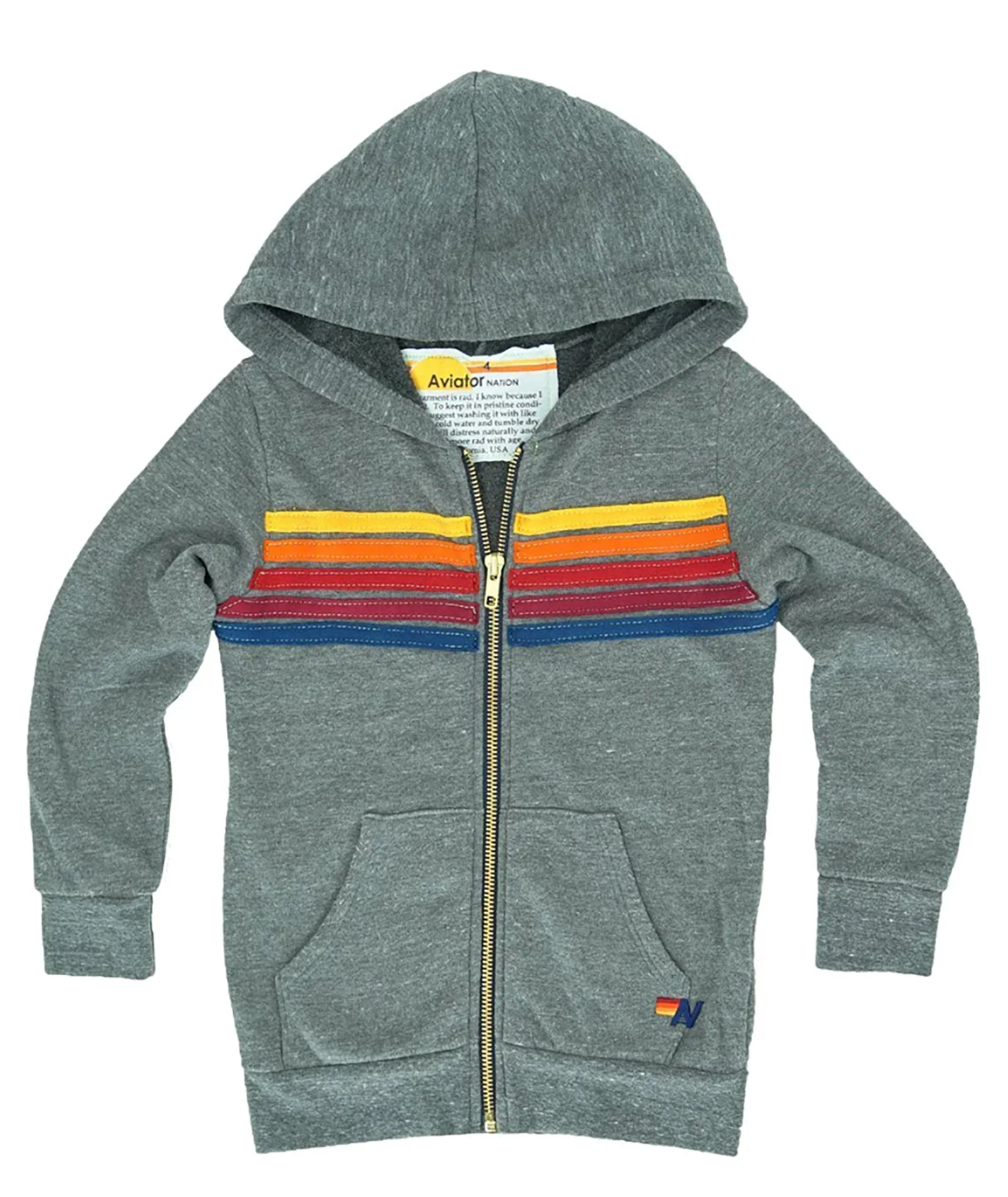 Aviator Nation Kids 5 Stripe Zip Hoodie - Image 12