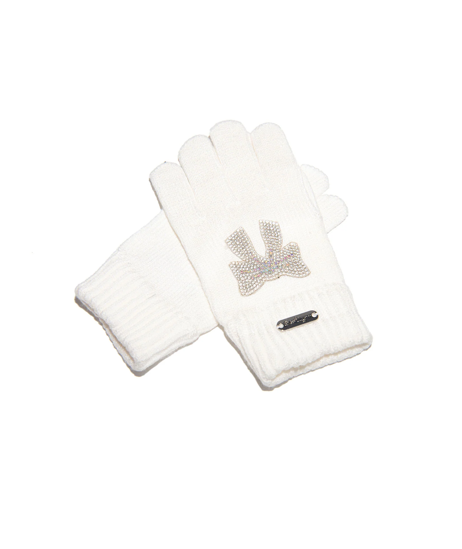Bari Lynn Crystal Bow Winter Gloves