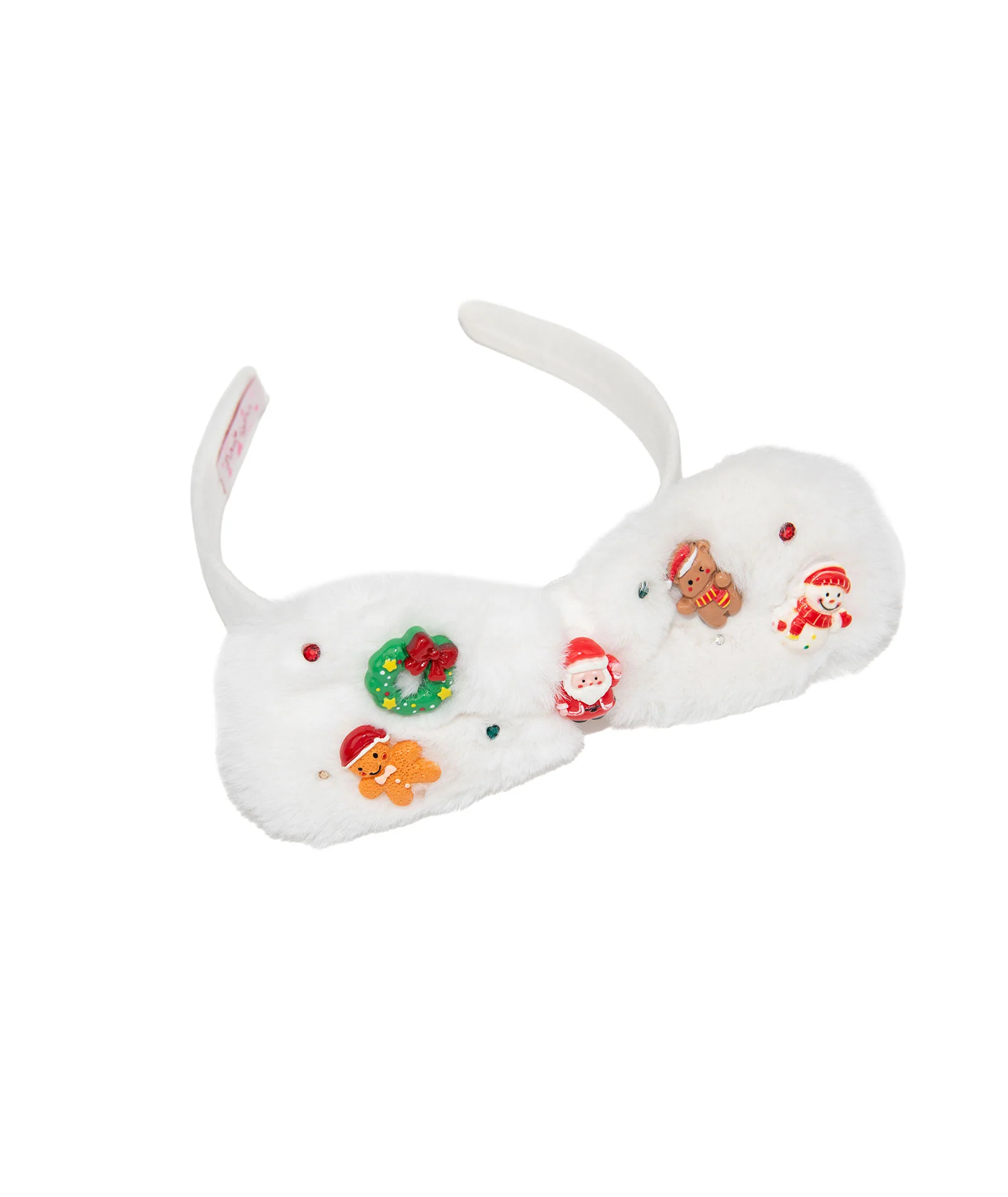 Bari Lynn Crystal Charm Faux Fur Christmas Headband