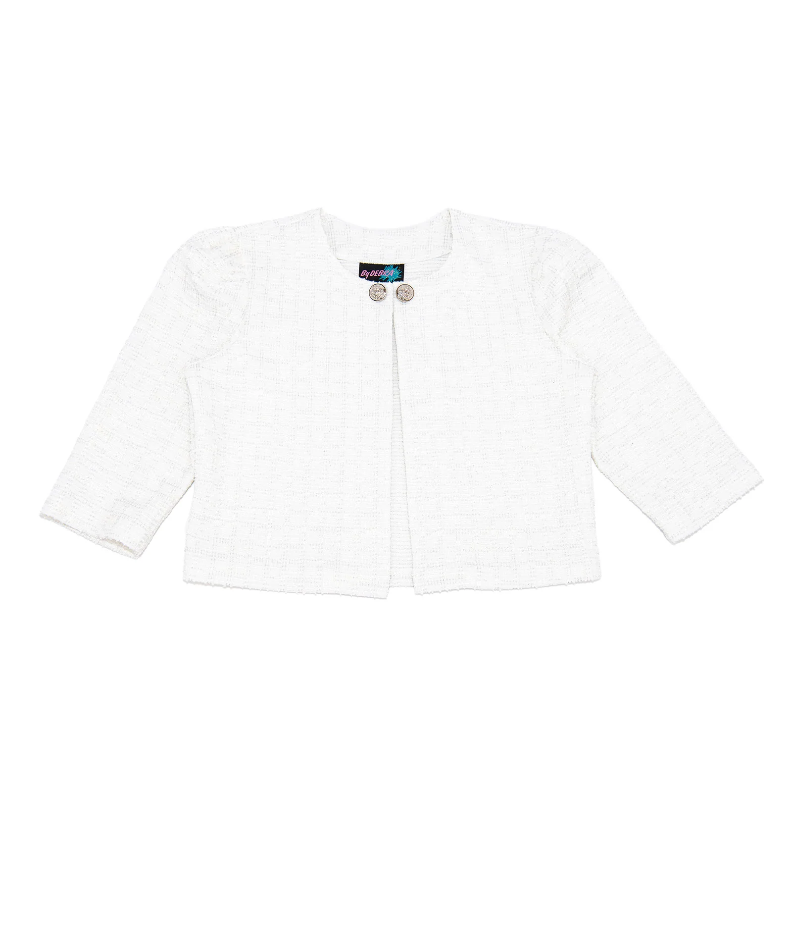 By Debra Girls Jackie White/Silver Boucle Jacket