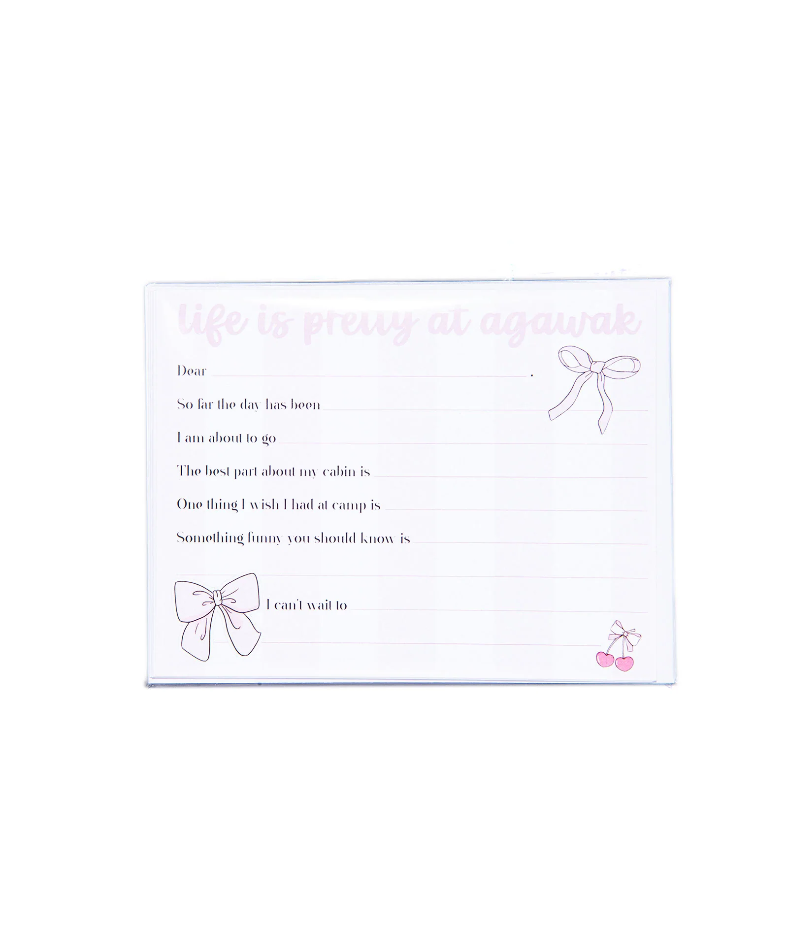 Camp Name Pretty Bows Fill in the Blank Notecards Pack of 8
