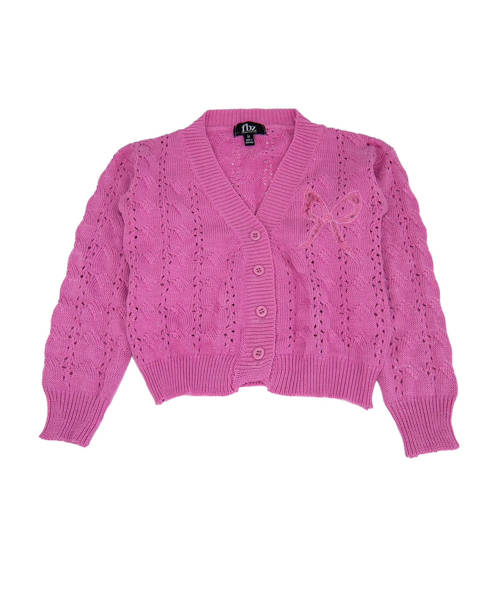 FBZ Girls Clare Pink Bow Cardigan