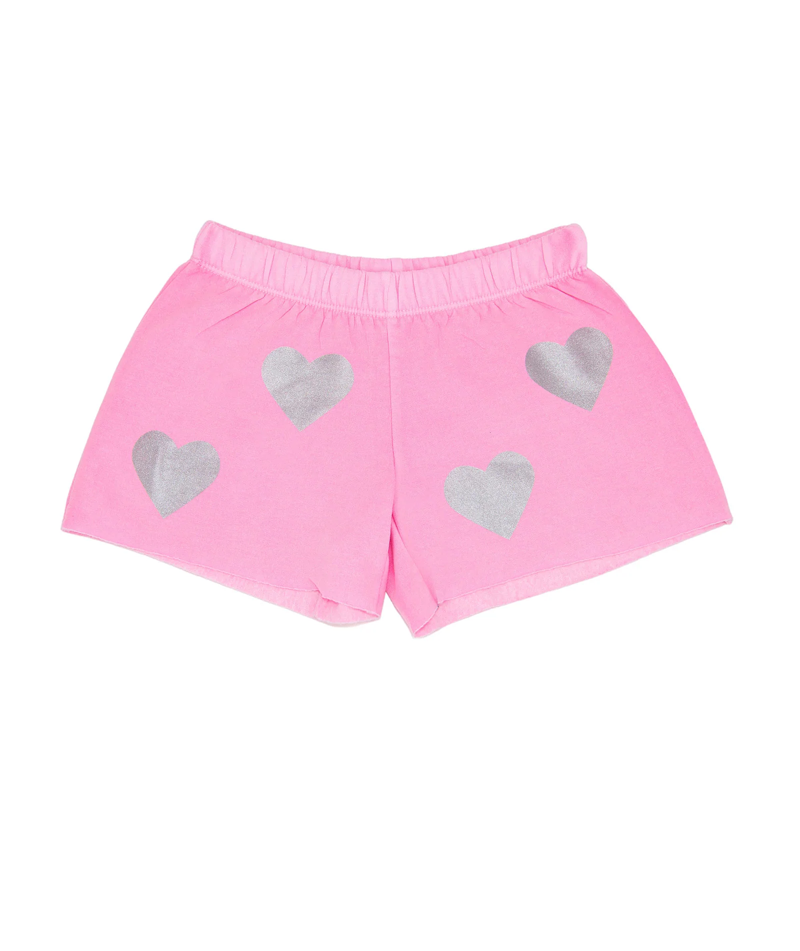 Firehouse Girls Silver Heart Toss Fleece Shorts