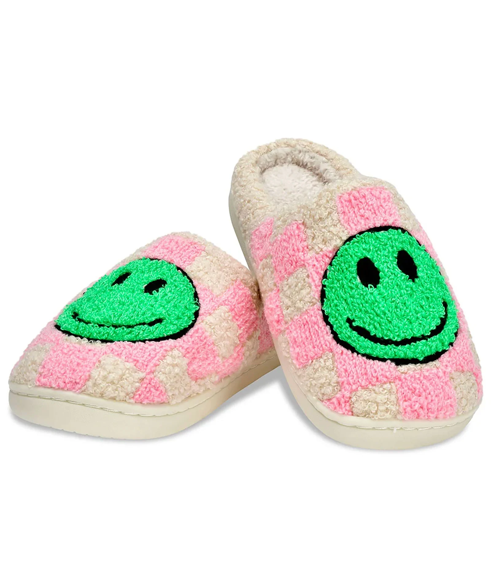 Green and Pink Happy Slippers