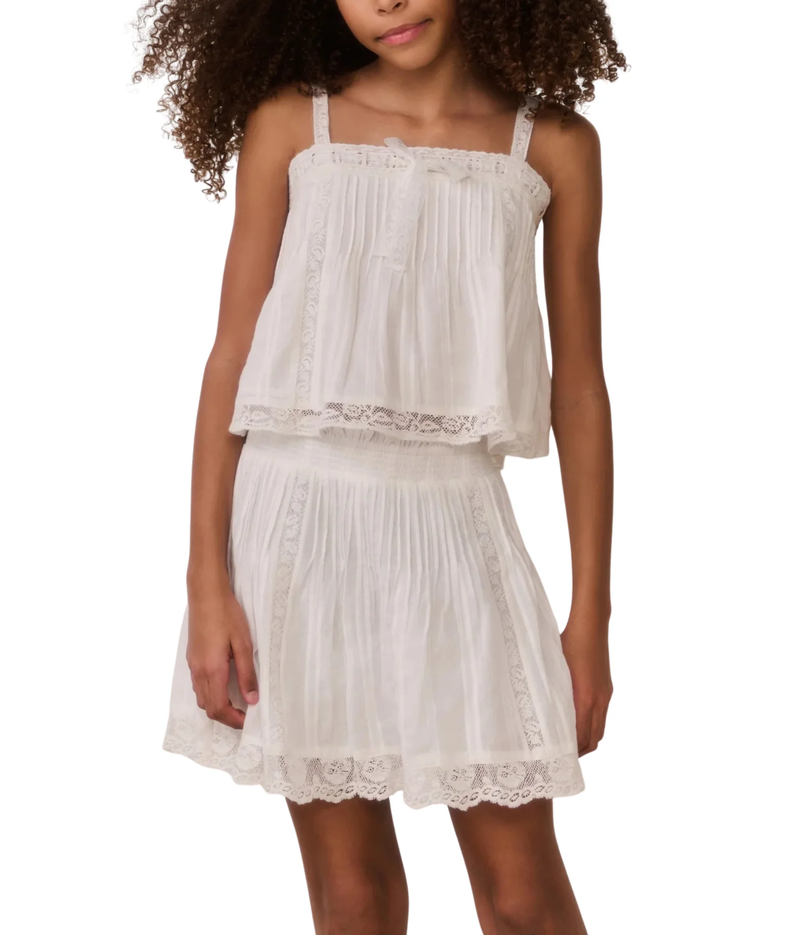 Love Shack Fancy Girls Solena Skirt White
