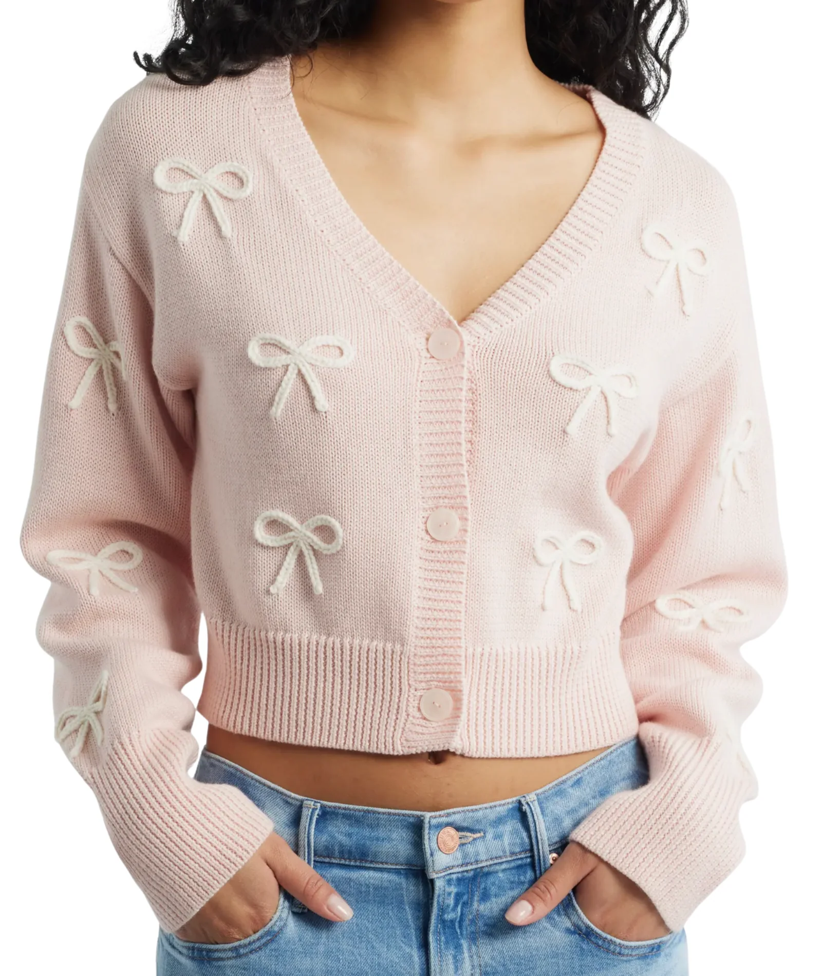 Love Shack Fancy Women Francette Cardigan Petal Meringue