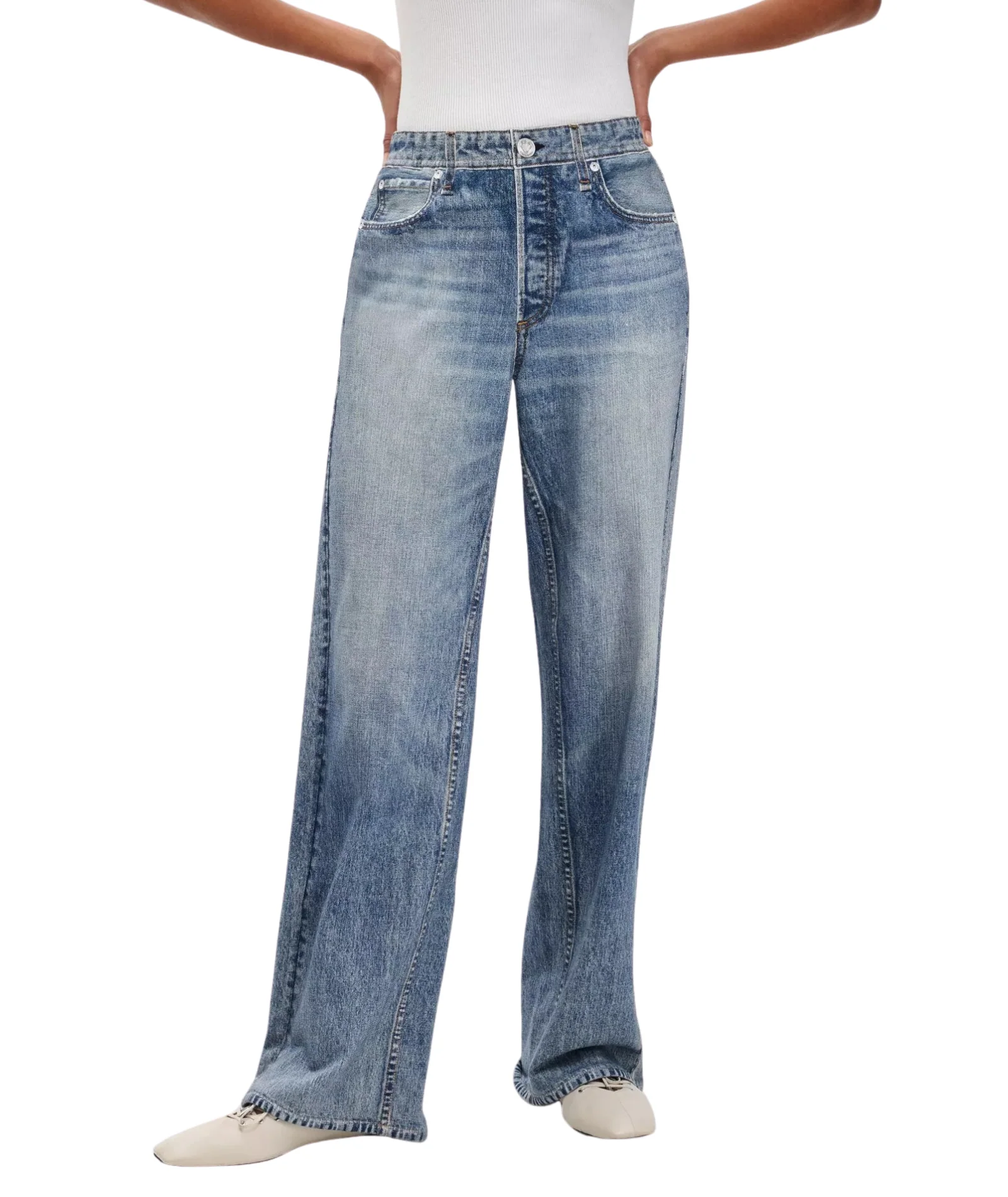 Rag & Bone Women Miramar Terry Wide Leg Pants Scarlett - Image 2