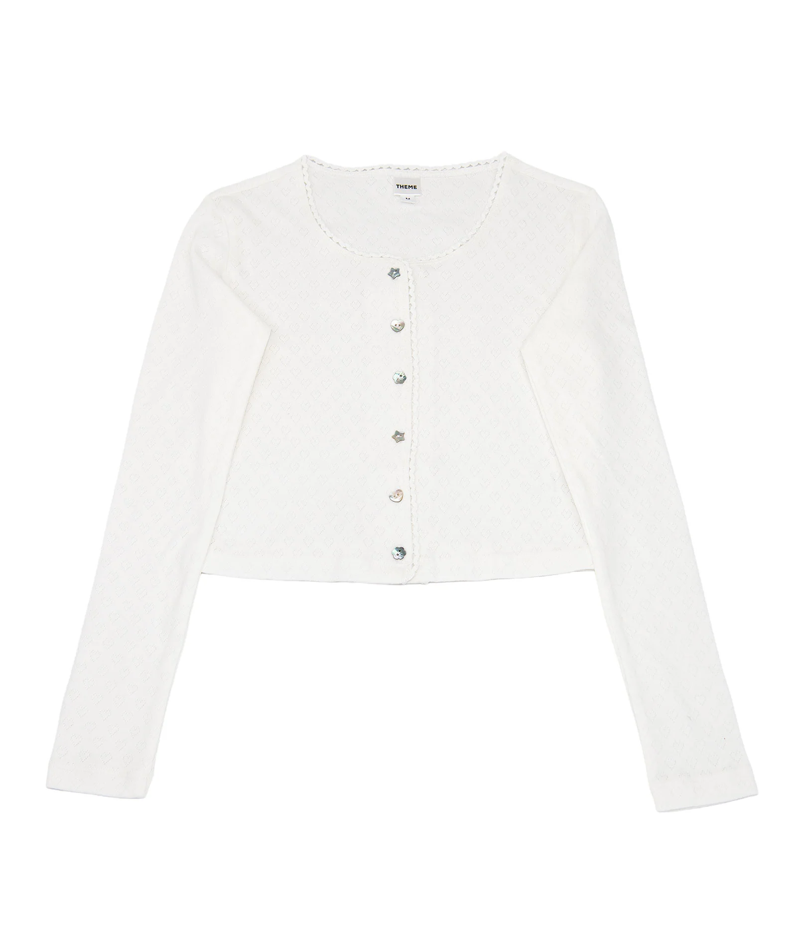 Theme Girls Marni Heart Pointelle Cardigan - Image 3